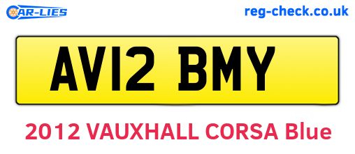 AV12BMY are the vehicle registration plates.