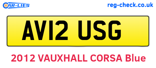 AV12USG are the vehicle registration plates.