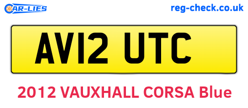 AV12UTC are the vehicle registration plates.