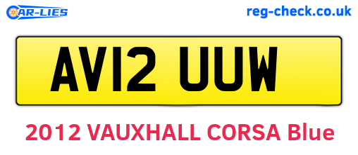 AV12UUW are the vehicle registration plates.