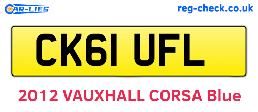CK61UFL are the vehicle registration plates.