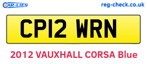 CP12WRN are the vehicle registration plates.