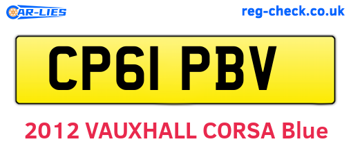 CP61PBV are the vehicle registration plates.