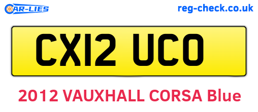 CX12UCO are the vehicle registration plates.