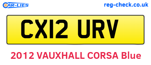 CX12URV are the vehicle registration plates.