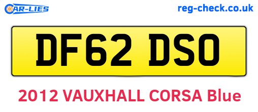 DF62DSO are the vehicle registration plates.