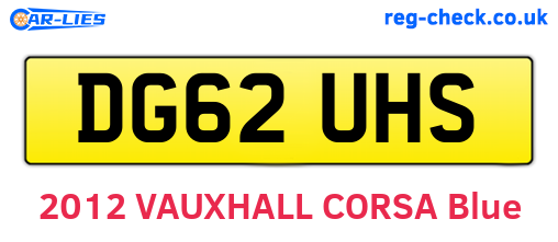 DG62UHS are the vehicle registration plates.