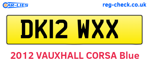 DK12WXX are the vehicle registration plates.