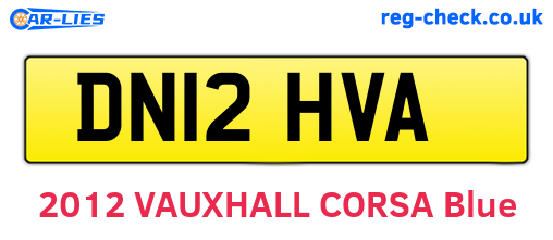 DN12HVA are the vehicle registration plates.