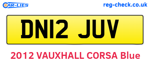 DN12JUV are the vehicle registration plates.