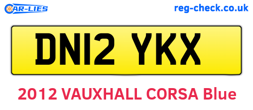 DN12YKX are the vehicle registration plates.