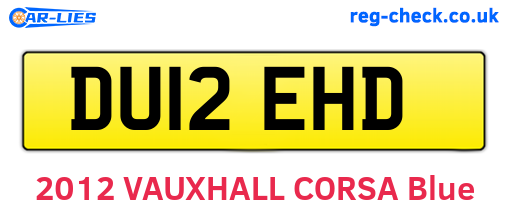 DU12EHD are the vehicle registration plates.
