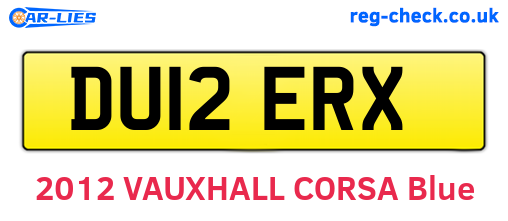 DU12ERX are the vehicle registration plates.