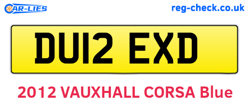 DU12EXD are the vehicle registration plates.