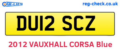 DU12SCZ are the vehicle registration plates.