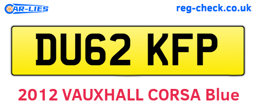 DU62KFP are the vehicle registration plates.
