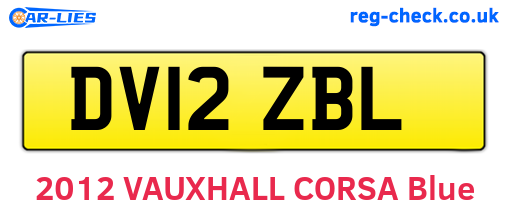 DV12ZBL are the vehicle registration plates.