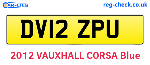 DV12ZPU are the vehicle registration plates.