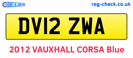 DV12ZWA are the vehicle registration plates.