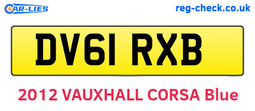 DV61RXB are the vehicle registration plates.