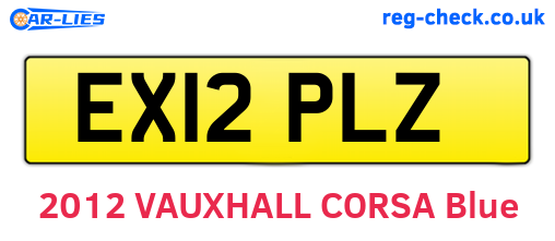 EX12PLZ are the vehicle registration plates.