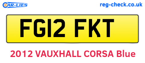 FG12FKT are the vehicle registration plates.