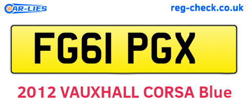 FG61PGX are the vehicle registration plates.