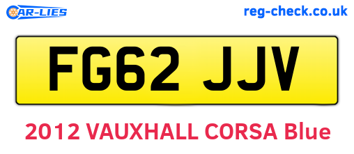 FG62JJV are the vehicle registration plates.