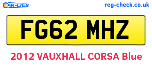 FG62MHZ are the vehicle registration plates.