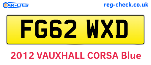 FG62WXD are the vehicle registration plates.