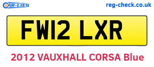 FW12LXR are the vehicle registration plates.