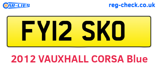 FY12SKO are the vehicle registration plates.