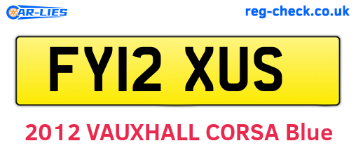 FY12XUS are the vehicle registration plates.
