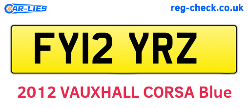 FY12YRZ are the vehicle registration plates.