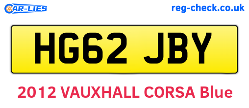 HG62JBY are the vehicle registration plates.