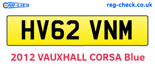 HV62VNM are the vehicle registration plates.