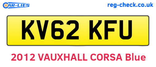 KV62KFU are the vehicle registration plates.
