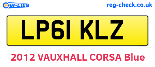 LP61KLZ are the vehicle registration plates.