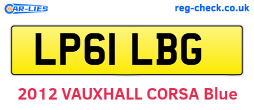 LP61LBG are the vehicle registration plates.