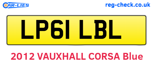 LP61LBL are the vehicle registration plates.