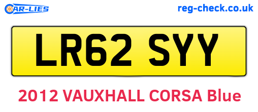 LR62SYY are the vehicle registration plates.