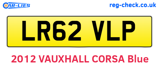 LR62VLP are the vehicle registration plates.