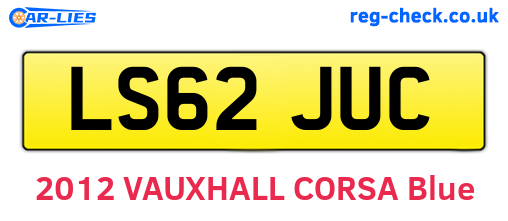 LS62JUC are the vehicle registration plates.