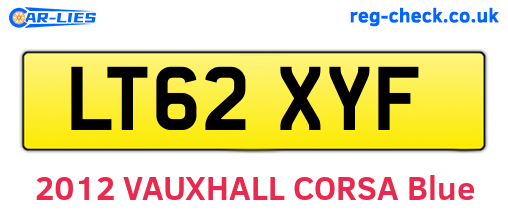 LT62XYF are the vehicle registration plates.
