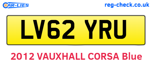 LV62YRU are the vehicle registration plates.