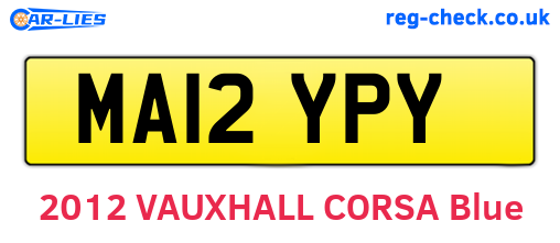 MA12YPY are the vehicle registration plates.