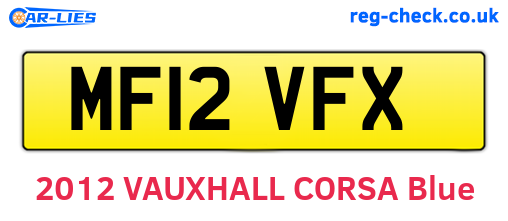 MF12VFX are the vehicle registration plates.