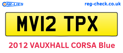 MV12TPX are the vehicle registration plates.