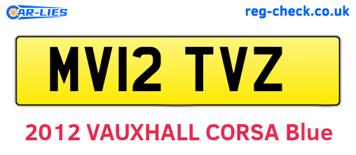 MV12TVZ are the vehicle registration plates.