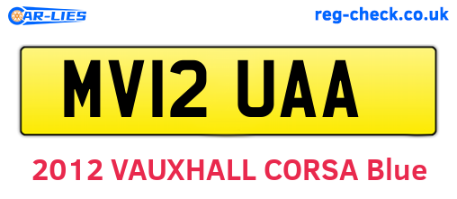 MV12UAA are the vehicle registration plates.